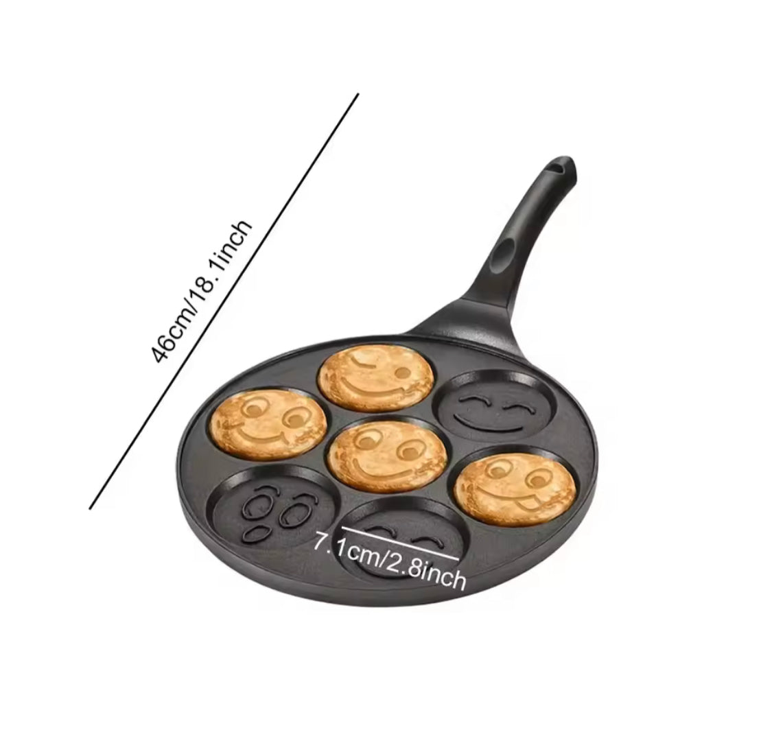 Smiley Face Mini Pancake Pan, Non Stick Griddle Pancake Maker, 7 Grid Omelette Frying Pan Smiley Face Mini Pancake Pan, Non Stick Griddle Pancake Maker, 7 Grid Omelette Frying Pan